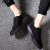 迪梵路（Devanro）品牌奢侈帆布鞋休闲板鞋男夏季新款透气纯黑色系带小黑鞋软底鞋子 白底 40
