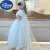 迪士尼（Disney）5岁女童连衣裙夏季新款爱沙公主裙4女宝艾莎裙子网纱裙儿童蓬蓬裙 S172蓝色收藏披风+2件套 140码建议身高121-130CM