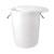 海斯迪克 HK-370  圆形收纳桶大容量水桶 酒店厨房垃圾桶 工业环卫物业垃圾桶 50L桶 白色带盖