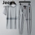 吉普（JEEP）夏季短袖t恤男士运动套装2024新款休闲裤潮牌T大码男装两件套夏装 39201黑色 M