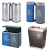 京京 不锈钢分类垃圾桶可回收不可回收垃圾箱室内外两分类环保果皮双筒 A-172B(79*38*74cm)