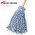 JGY2420 传统 木头杆棉线 吸水 白线条布条 白色10把  拖把 蓝白色(1把)