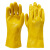 迪航 PVC浸塑手套 顺壹聚氯乙烯涂层 均码27cm 黄色 5双起购 GY1