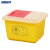 海斯迪克 HK-7011 方形黄色利器盒 卫生所锐器盒 黄色小型废物桶医院诊所科室 方形利器盒3L（10个）