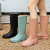 雨鞋女款2023新款高筒工作雨靴防水防滑胶鞋长筒时尚加厚女式水鞋 绿色 36