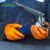 爱马斯橙色一次性丁腈手套橡胶手套加厚型耐用耐油耐酸碱机械维修工业劳保实验室化学化工手套 加大号XL#
