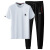 石末（SHIMO）运动套装男2024夏季新款刺绣小蜜蜂休闲运动潮短袖t恤两件套男 白色 M