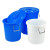 尚留鑫 大号圆形垃圾桶100L蓝色塑料桶带提手环卫物业垃圾桶
