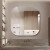 五福星卫生间浴室镜子贴墙洗手间卫浴镜洗漱台挂墙梳妆镜无框防爆 (粘贴)5mmSQ级高清无铜银镜 50cm