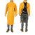 焊工防护罩衣牛皮防烫电焊工作服耐高温皮围裙隔热防护服 T黄色拼皮无领长袖105厘米
