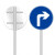环岛行驶交通安全标识标志牌单向建议鸣笛低限速50环形路口前方左 B-16平面铝板 50x50cm