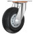 今海 黑色橡胶轮平板手货架轮子橡胶万向脚轮 5寸轻型支架 橡胶静单轮-不带支架