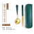 妙普乐筷子勺子套装单人儿童装餐具盒便携小学生筷勺收纳盒一人食 墨绿色三件套