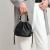MOSPOKE包包新款质感时尚斜挎水桶包迷你手提单肩链条女包 黑色