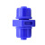 鸣固 全塑钢快拧直通接头蓝色锁母式POM点胶阀进料PU管硅胶管接头 BPS-L-06-02