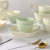 几物森林 陶瓷碗家用4.7英寸米饭碗喝汤碗面碗套装奶油风4只装 奶绿奶黄