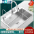 （）水槽单槽 厨房304不锈钢手工洗菜洗碗池大 45x40圆形套餐 (三孔