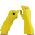 海斯迪克 HKW-93 乳胶手套 加厚劳保手套 橡胶手套清洁洗碗手套 黄色5双 M 