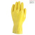 YN防化学PVC手套浸塑浅黄色耐腐蚀化工业工厂耐用防护劳保手套 一副手套(28cm长) XL
