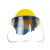 透明切割防护面罩工业打磨安全帽电焊防护罩抗冲击防飞溅隔热面具 透明PC面屏＋黄色安全帽