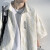 棉致美式休闲短袖衬衫男夏季薄潮牌潮流宽松半袖衣服日系男士衬衣外套 白色 L