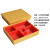 日式便当盒商务套餐盒木纹带盖多分格寿司餐盒外送饭盒 小号黄色外壳(内胆常温使用)