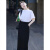 蔓尔依连衣裙女夏季2024新款韩版气质休闲减龄显瘦半身裙时尚套装裙子 上衣+裙子 S