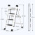 HITTERY 梯子折叠梯 多功能人字梯便携置物架 四步多用梯凳 雅典白（单位：台）
