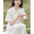 纪诗哲（GIEVSZHE）连衣裙女学院风白色衬衫夏季2024新款温柔风法式收腰显瘦长裙子 图片色 S