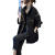 星贝莉40岁女人穿的气质女装外套2024年新款洋气优雅简约立领工装黑色风 黑色 XL