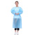 坤泽尔 A型 yi用一次性隔离衣连身式防护衣大褂均码 蓝色 100件（1箱）