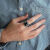 卡内曼复古泰银男士开口戒指男式黑玛瑙创意设计男戒指环饰品 复古泰银男士开口戒指