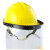 诺坎普加气站耐低温防护面屏防雾防飞溅面罩液氮防冻面屏冲击安全帽 黄色头盔+面屏+支架