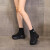 映雯品牌马丁靴女2024春秋季新款内增高跟小个子袜子靴厚底短靴单 黑色 36