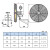 汉河 摇头扇 壁挂式风扇工业排风扇 单位：台 定制 FB-600/220V 落地式