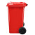 鲁识大号户外垃圾桶物业环卫分类桶果皮箱 100L红色有害垃圾