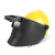 OIMG高空作业电焊面罩氩弧焊变光头戴式插配安全帽面屏电焊帽焊工专用 黄安全帽+变光插槽式