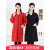 时尚罩衣大人韩版厨房做饭防油长袖外套薄款防水女长款工作服 玫红色 加长款XL
