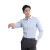 中神盾 2521 男式长袖衬衫修身韩版职业商务衬衣 蓝色竖条纹拼白领 46码 (100-499件)