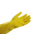 海斯迪克 HKW-93 乳胶手套 加厚劳保手套 橡胶手套清洁洗碗手套 黄色100双 L 