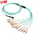 LHG 光纤跳线 MPO-LC 多模12芯 湖蓝色 3m 12芯MPO-LC-OM3-3米