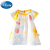 迪士尼（Disney）童装女童连衣裙公主裙夏季2024新款洋气儿童纯棉婴儿宝宝夏装裙子 心心熊 S码（0-8月）(S码（0-8月）