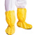 防化鞋套防耐酸碱化学品 防滑防护PVC靴套危化品车间防水液体 黄色10双 均码