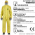 微护佳 2300防护服C级防化服耐酸碱工作服化学品危化品化工实验室 黄色-连体带帽 2300标准型（五件套） 3XL【建议身高194-200cm】