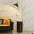 置物架一体落地灯北欧客厅卧室书房简约创意带抽屉的设计感床头灯 黑色二个抽屉(单色暖光)