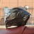 礼丝汀摩托车男全覆式双镜片揭面盔四季旅行拉力蓝牙全盔3C认证 黑银镀彩+彩尾 M