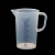 奶茶塑料刻度量杯适用PP带厨房烧杯定制烘焙工具加厚 500ml 蓝色刻线