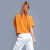 MSGD短袖女 夏季女子橘色宽松运动短款短袖T恤 亮色休闲健身短恤 Tropical Orange 柑橘色 M