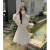 帕曼尼茶歇法式长袖连衣裙女夏季新款收腰裙子白色短裙 白色 M码（建议90~100斤）