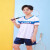 儿童羽毛球服男女孩速干球衣学生透气短袖运动套装 5158童装白蓝套装 XS